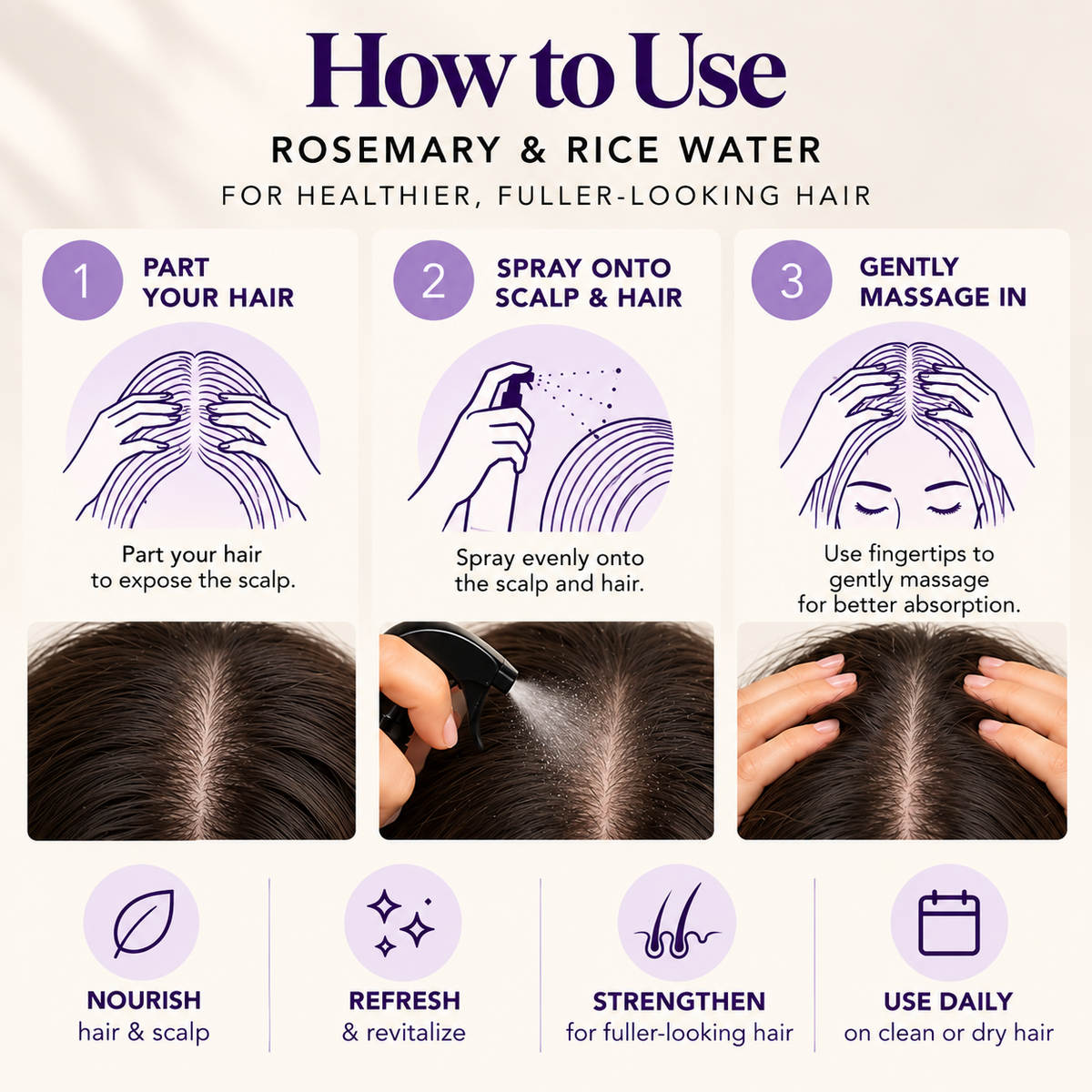 Rosemary & Rice Water Hair Spray